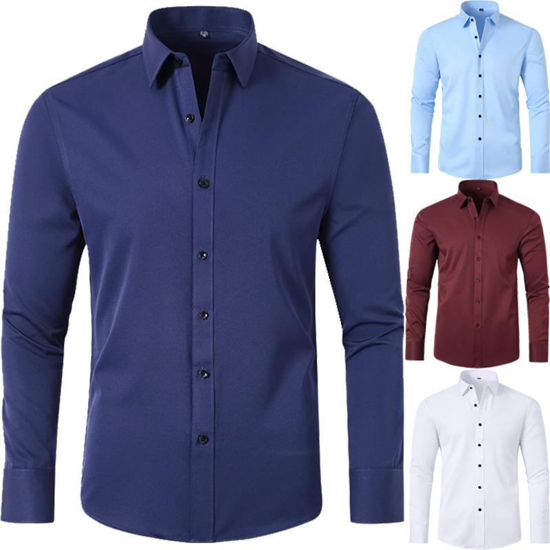Herren Freizeithemden Falten T-Shirts Langarm Reißverschluss T-Shirts Stretch Solide Übergroße Freizeithemden Modehemden Tops