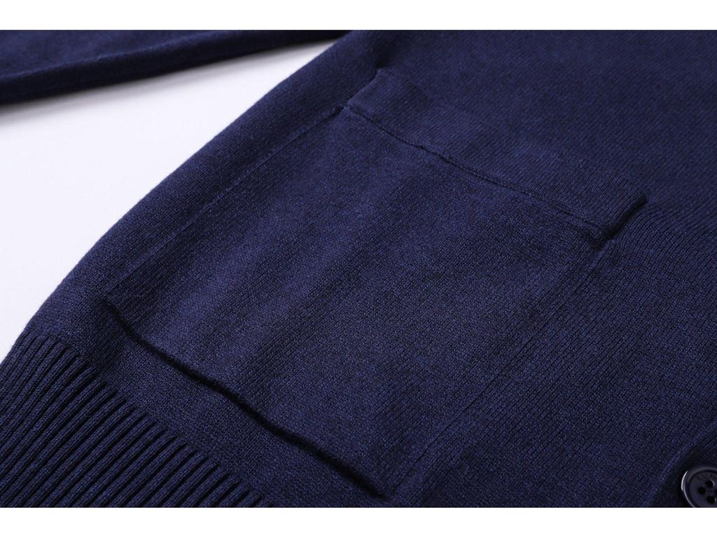 Men's Cotton V-Neck Sweater with Small Horse Embroidery – Classic, Versatile Spring/Autumn Knitwear