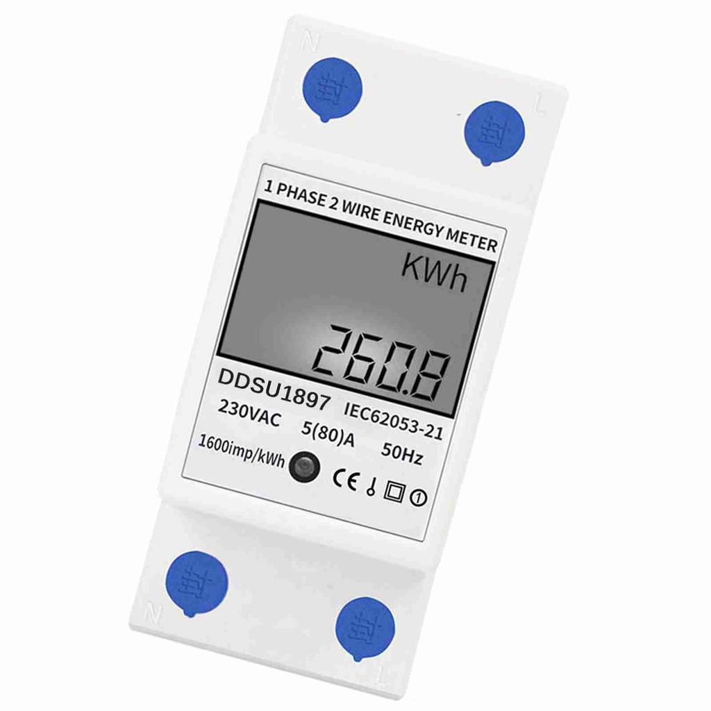 Digital Electric Energy Meter Single Phase DIN Rail Electricity Meter One Phase Two Wire Multifunction Electrical Meter