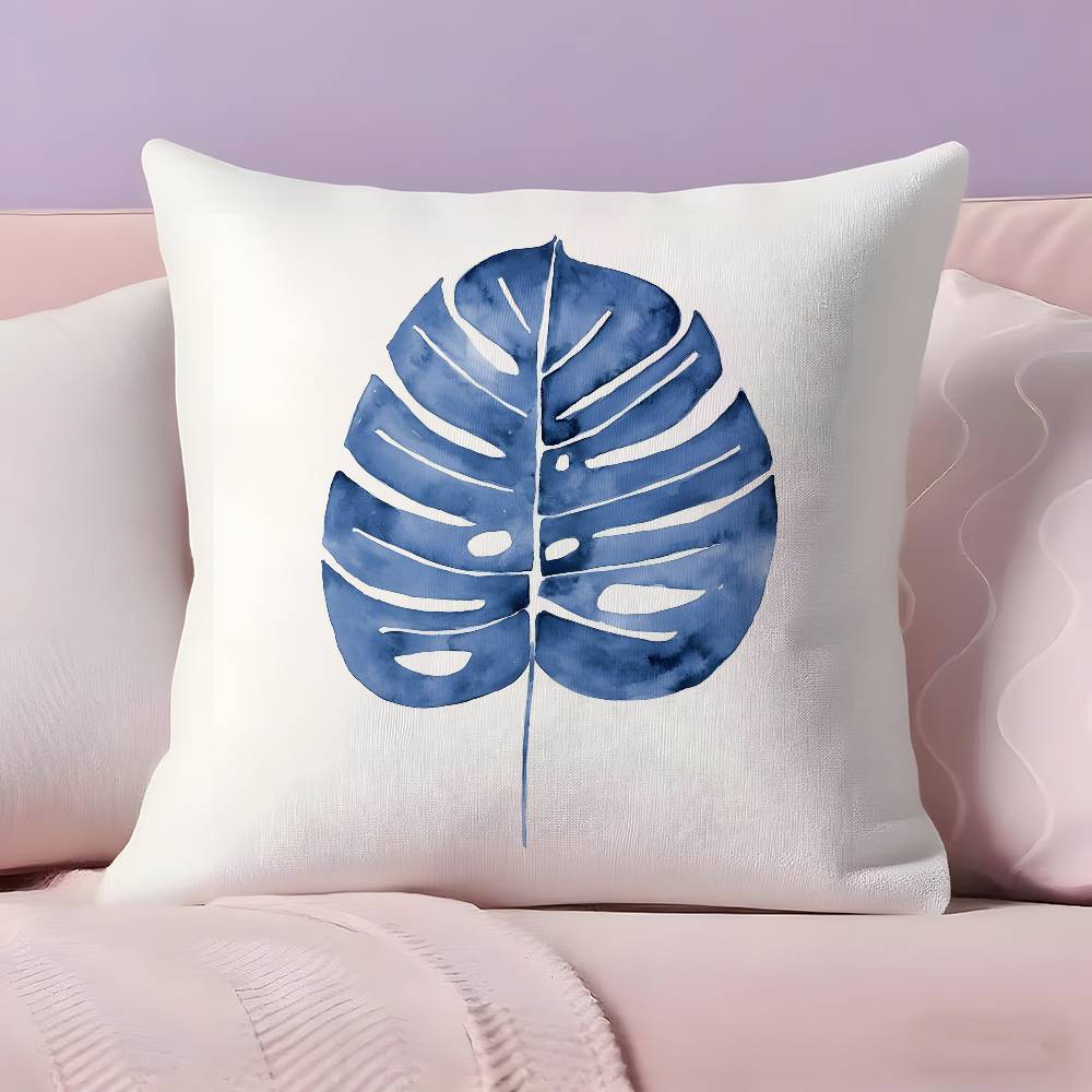 Elegant Blue Floral art Pillow Case  Ultra Soft Skin Friendly Fabric Cloud Like Comfort & Concealed Zipper