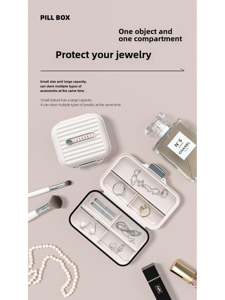 Kompakter 7-Tage Reise-Pillenorganisator & Schmuckaufbewahrungsbox