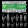 240/600Pcs Short Coffin Nail Tips Half Matte False Tips Full Cover Soft Gel Coffin Shaped Acrylic Nail Tips Clear