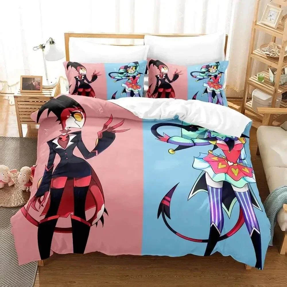 New Print Anime Helluva Blitzo Boss Bedding Set Duvet Cover Bed Set Quilt Cover Pillowcase Comforter King Queen Size Boys Adult