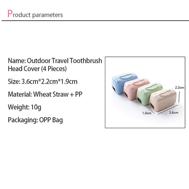 4pcs Travel Portable Toothbrush Box & Toothbrush Head Cover & Protective Cover, Hygienic Toothbrush Protector for Travel YSJ001