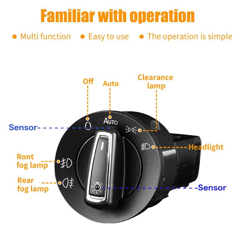 Headlight Automatic Switch For Skoda Yeti 5L 2009 2010 2011 2012 2013 2014 2015 2016 2017 Car Accessories Auto Upgrade Tuning