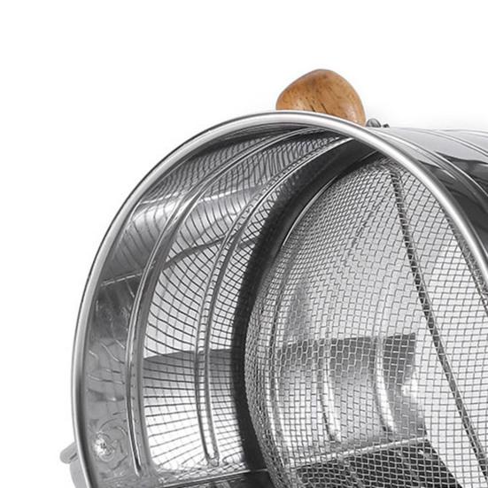 Flour Sifter Semi-automatic Handheld Hand-crank Sieve Stainless Steel Graduated Inclined Mouth Flour Sieve Kitchen Gadget