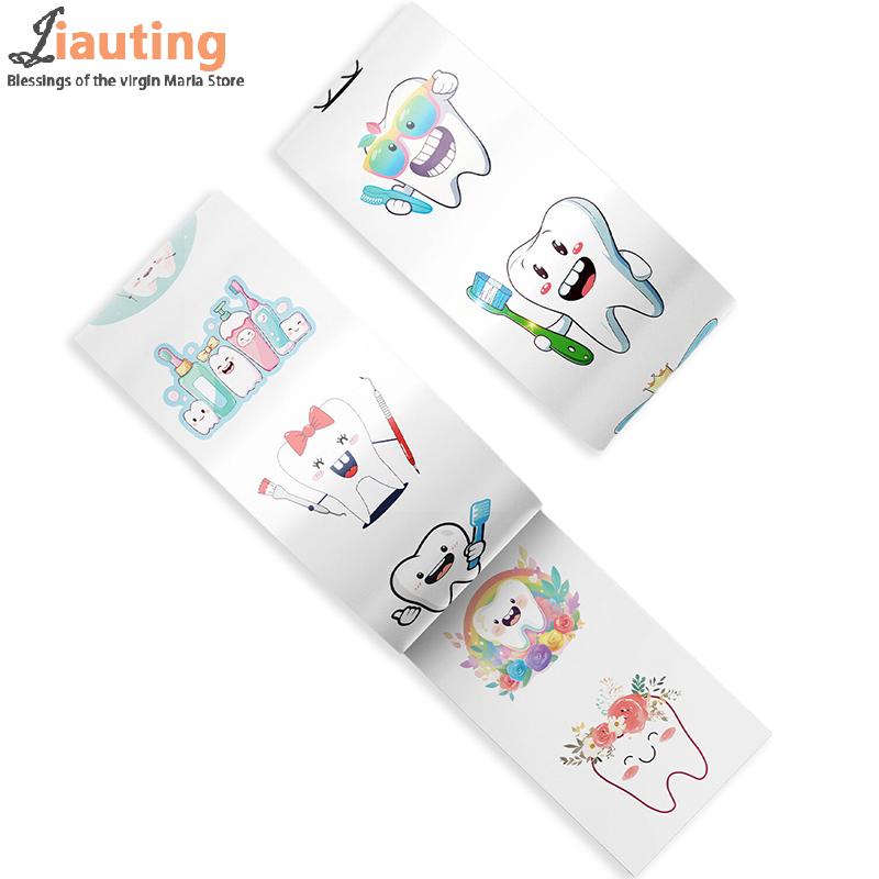 500 Sheets/roll Protect Teeth Cartoon Stickers For Kids Students Graffiti Laptop Stationery Cute Sticker Dental Clinic Gifts