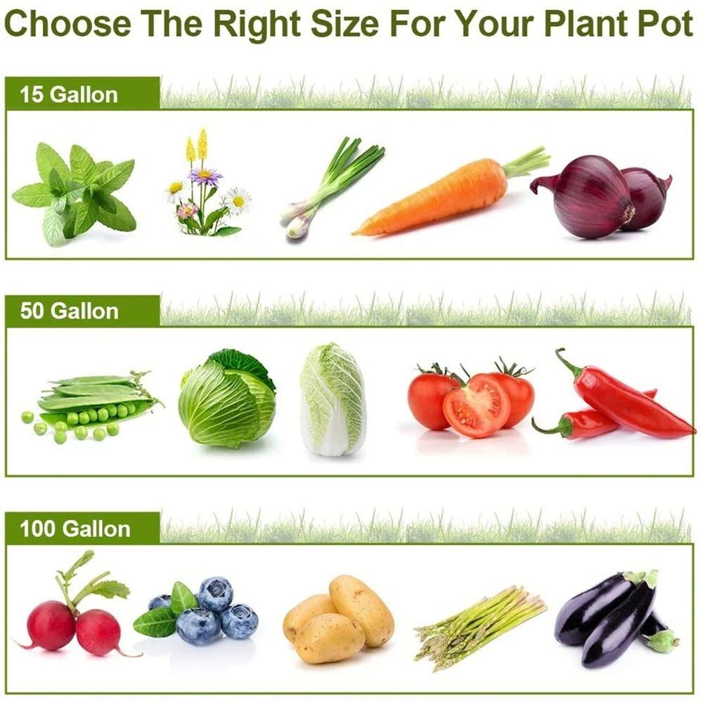 10/30/40/50/100 Gallon Felt Garden Planting Bag Planting Nursery Pot  Vegetable Tomato Potato Flower