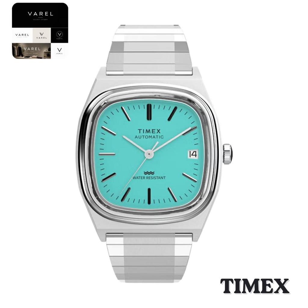TIMEX TW2Y07300 Orologio Automatico E-Line Quadrante Azzurro Acciaio Inossidabile Giappone Autentico