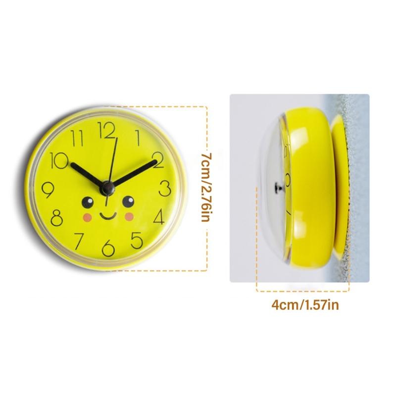 Compacts Sution Cup Adhesive Small Wall Clock Accurate Movement Anti Fog Design Bathroom Clock For Home Dorm Workshop