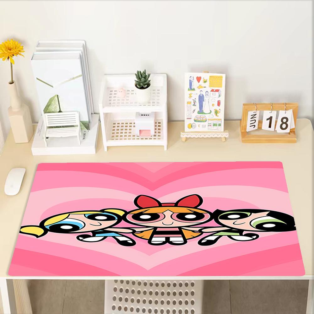 The Powerpuff Girls Theme Mouse Pad, Non Slip Rubber Base, Multifunctional Office & Home Decor, Perfect for Workspace Personalization.