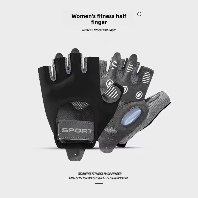 Breathable Nylon Half Finger Workout Gloves With Shock Absorption For Fitness And Cycling