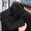 Yalu Men's Silk-Blend Long Sleeve Knit Polo Shirt