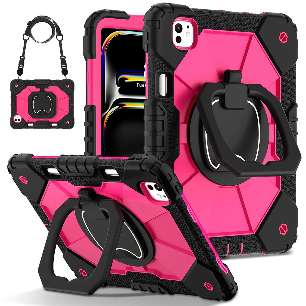 360 Rotating Handle Grip Case Universal for IPad Pro 11 2025 M5 2024 M4 A3357 A3358 A3359 A2836 A2837 A3006 Armor Stand Cover