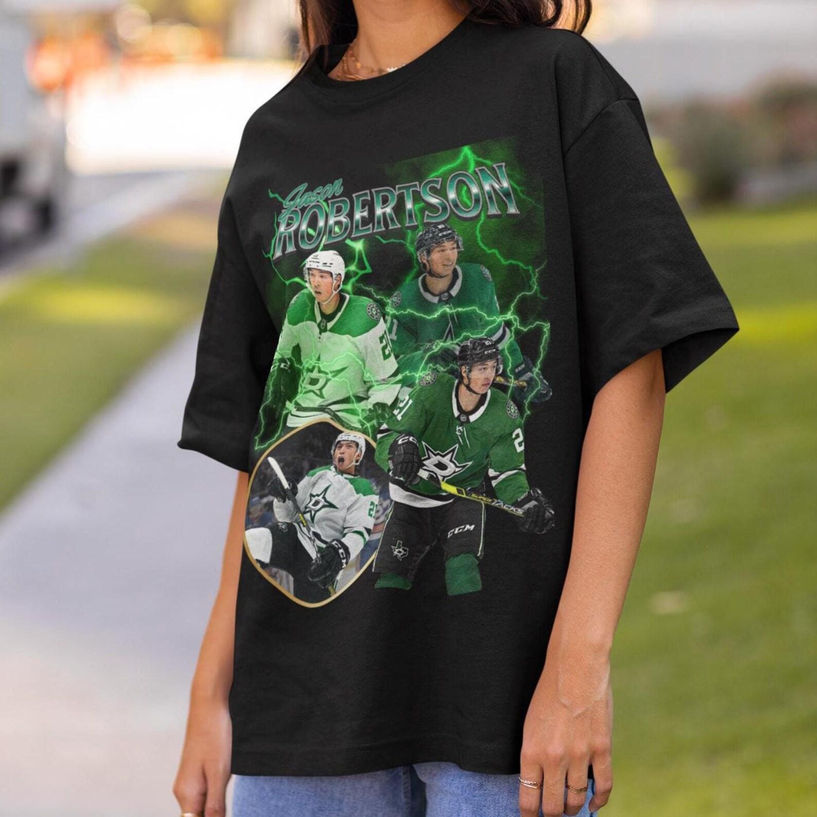 Jason Robertson Stars Shirt Vintage 90s Dallas Stars NHL Hockey Design Retro Bootleg Gift Classic Graphic Tee Unisex T-Shirt Limited Edition S