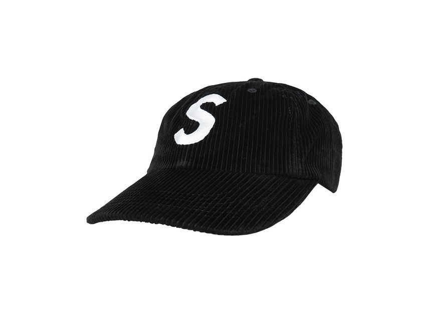 Supreme Corduroy S Logo 6-Panel Black One-Size