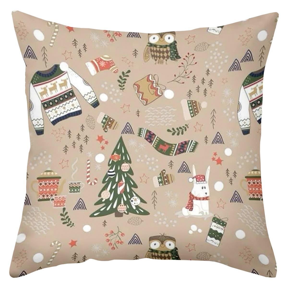 

1 Pieces Christmas Pattern Decorative Throw Pillow Cushions Polyester pillowcase, sofa decorative cushion cov Headboard Pillow 45x45cm
