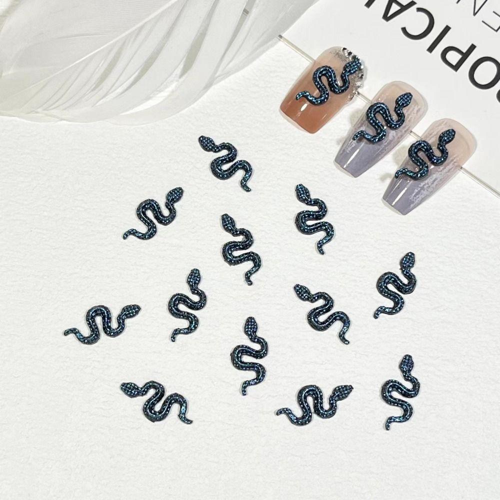 50 Pcs Flatback Nail Art Decoration 3D Snake Nail Stickers DIY Snake Nail Art Accessories  Women
