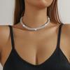 Bridal three-piece set, earrings, collar, open bracelet set, live broadcast full of diamond claw chains, jewelry necklaces, women