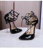 Cross Tied 16cm Heels Roman Women Shoes Fashion Thin with Sandals Big Size Shoes 47 Evening Model Nightclub WZ