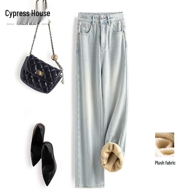 

Women s High-Waist Washed Straight-Leg Jeans M