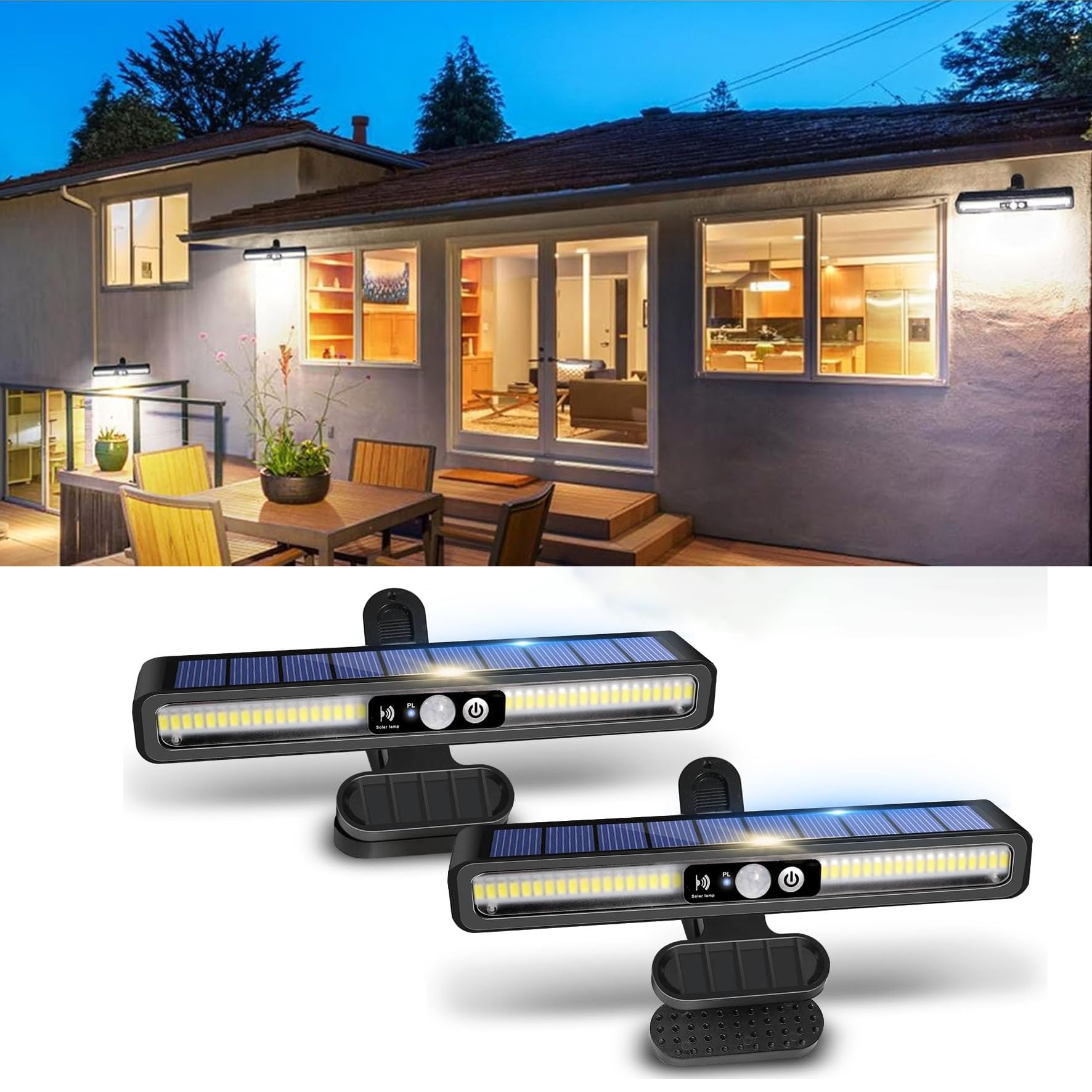 

SCOCCA Outdoor Waterproof Clip-On Solar Motion Light, 2-Pack Outdoor Solar Fence with 36 LEDs, Clip-On 6000K, Portable Solar Security for Driveways