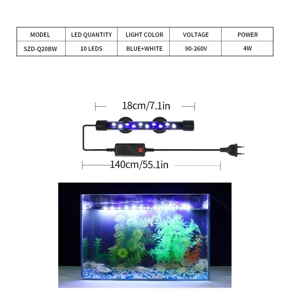 Luz LED Impermeable para Acuario Lámpara de Crecimiento para Plantas Iluminación Subacuática para Pecera Para Accesorios de Decoración de Acuarios 90-260V