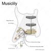 Musiclily Pro SSH Strat Wiring Pre-assembled Pickguard with Artec Alnico 5 Pickups for ST Stratocaster Electric Guitar White Pearl 4P