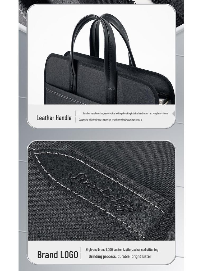 Men's Oxford Cloth Laptop Briefcase: Printed Handbag for Business, Office, and Document Carrying