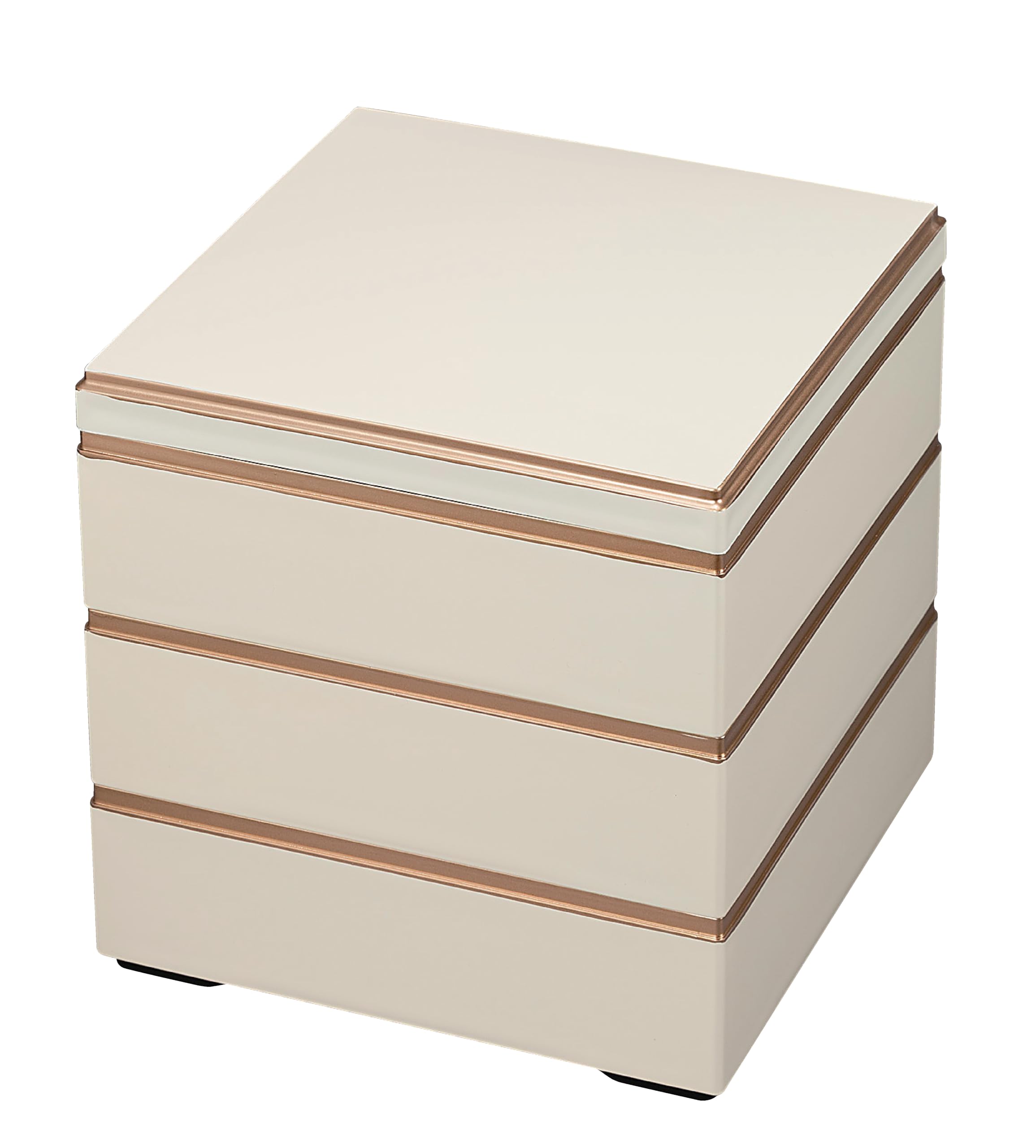 Wakaizumi Kurashige tiered ivory with gold rim and black Lacquerware 65-inch box interior 3-tier H-155-34A 7869₽