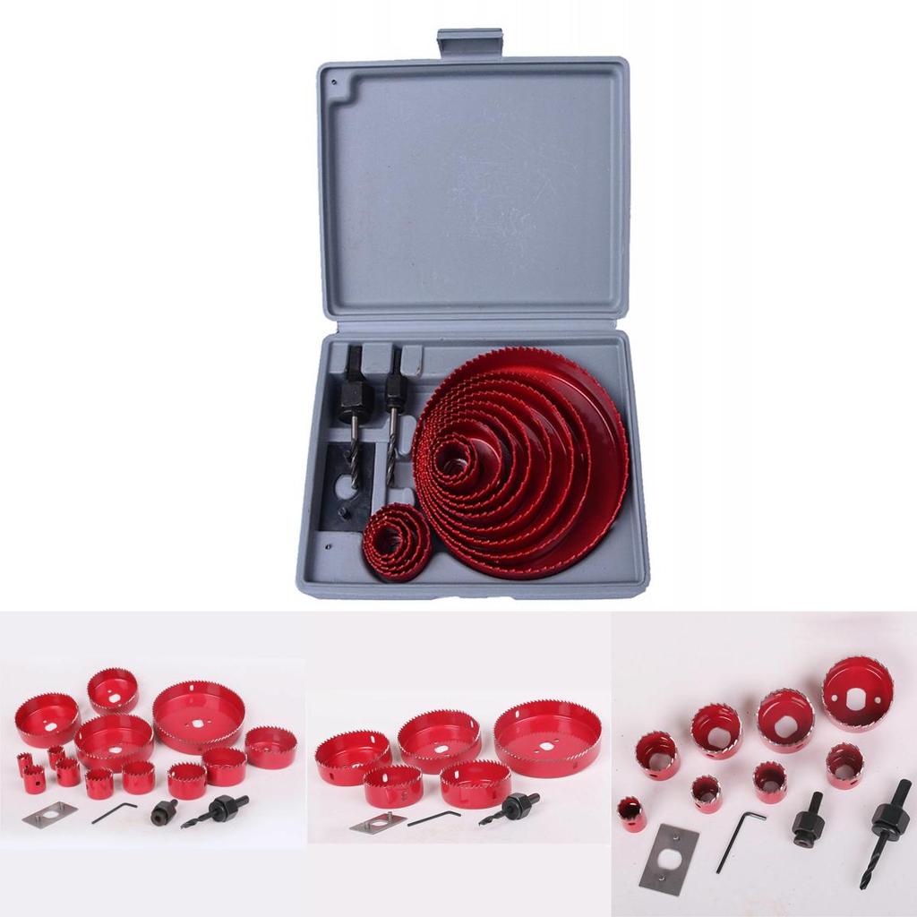 Premium 16pcs Hole Saw Set For Precise Cutting Of Wood Plastic And Non Ferrous Metals With Carry Case