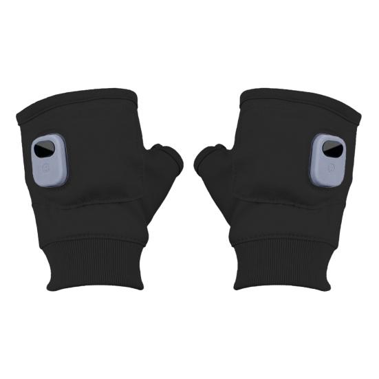 USB Heated Gloves with Digital Display Portable Smart Thermostatic Electric Heated Fingerless Gloves Hand Warming Gloves Outdoor Work Cycling Skiing