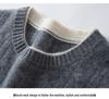2025 A/W Cashmere Cable Knit Round Neck Sweater with White Trim