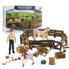Happy Horse Farm Diy Creative Suit Model Fence Stable Worker Solid Static Sand Table Figure Ornament Toy