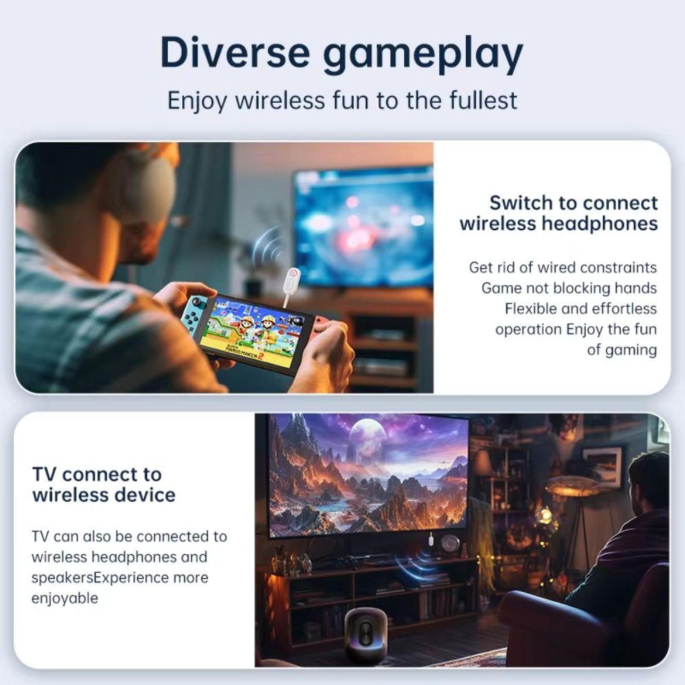 2 IN 1 Airplane Wireless Adapter Bluetooth 5.4 Airplane Headphones Adapter TV Speaker Car