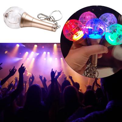 Small LED Lightstick Keychain Charm for Music Concerts Colorful Lamp Bulb Pendant Fan Support Accessory Gatherings