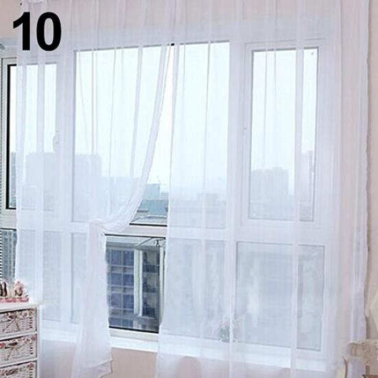 Wedding Party Decor Pure Color Valances Door Window Curtain Drape Panel Sheer