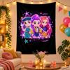 Polyester Wall Tapestry with Kpop Demon Hunters Design, Decorative Hanging for Bedroom Living Room Dorm