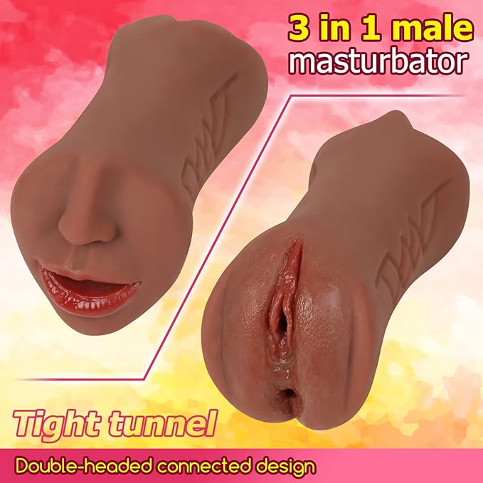 3 IN 1 Sex Toys Masturbation For Men Deep Throat Artificial Real Pussy Oral Male MasturbatorBlowjob Realistic Rubber Vagina