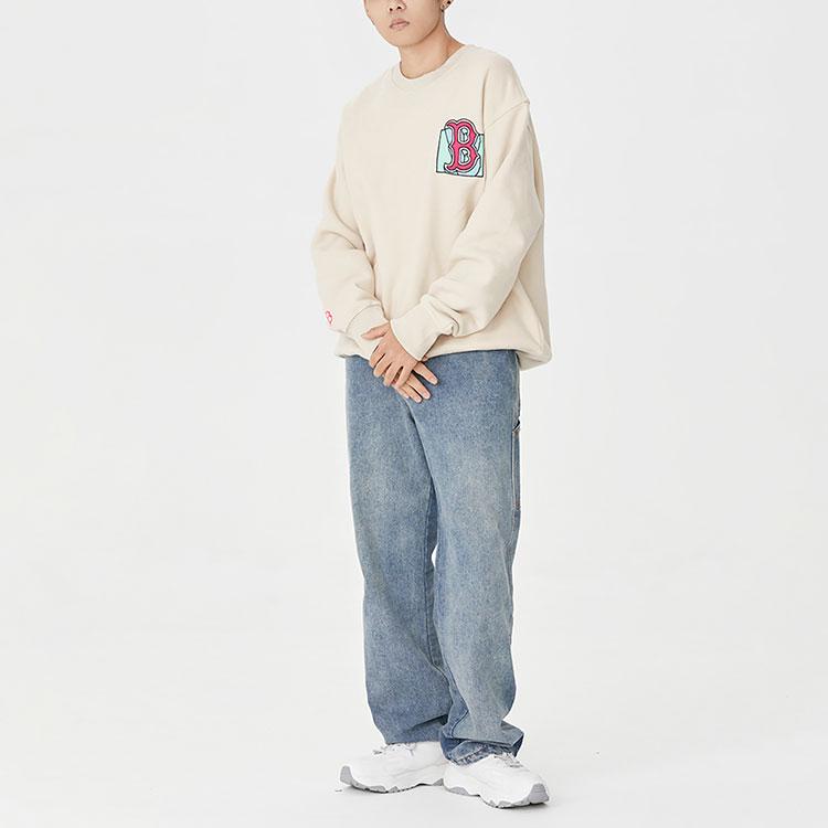 Nové MLB Boston Red Sox Mikiny Unisex Béžová 3AMTL0426-43BGL