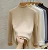 Half High Collar Warm Fleece Pullover Sweaters for Women Autumn and Winter Thick Knitted Sweater Solid Base Long Sleeve Casual Ladies Knitwears 24951