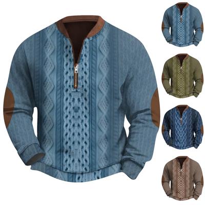 Men's Retro Casual Gradient Printed Sweatshirt