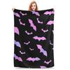 Flannel Throw Blanket Halloween Bat Stars Cartoon Warm Plush Blankets Soft Bedding for Bed Living room Home Travel Sofa