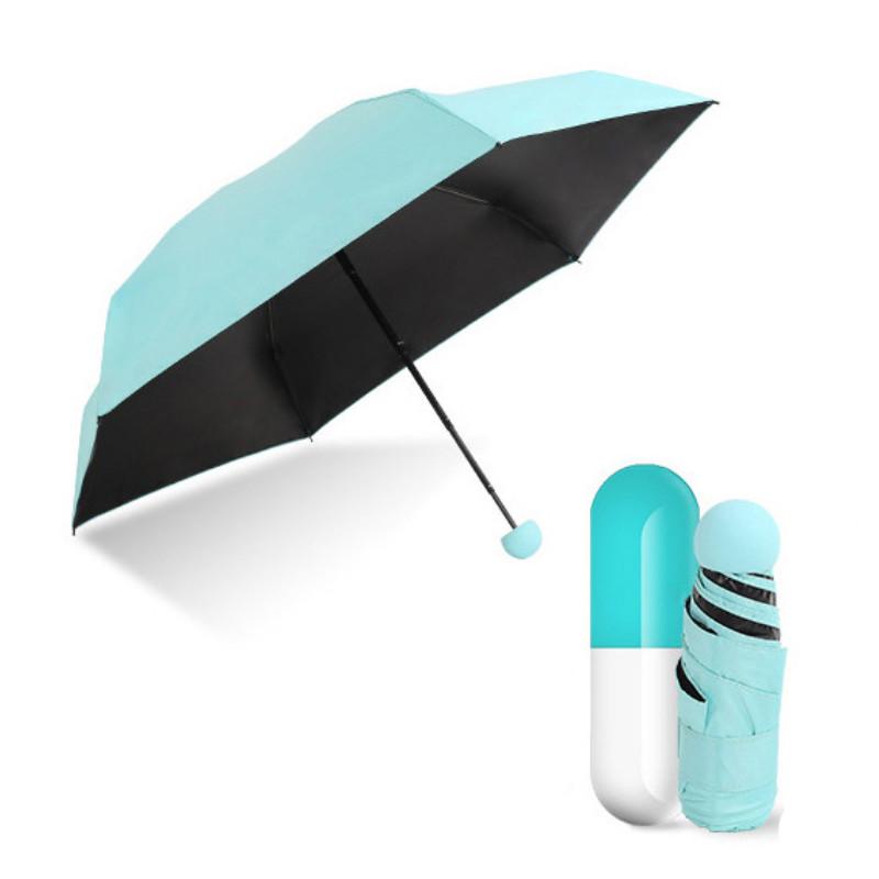 Folding Capsule Small Umbrella Pill Package Portable Travel Sunny Day Rainy