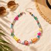 Handmade Bohemian Shell Necklace Colorful Ceramic Ocean Series Necklace  For Women