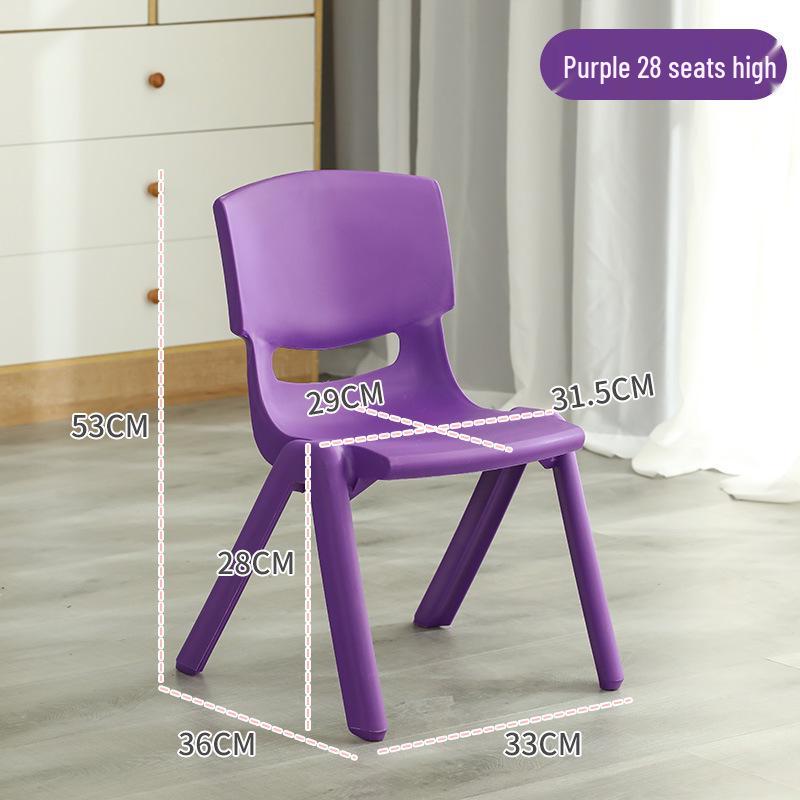 Kinder Kunststoff Rückenlehnen Stuhl und Tisch Set - Kindergarten Lernstuhl, Verdickter Kleiner Hocker für Kinder