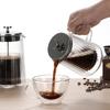 350/650/1000ML Hitzebeständiger Glas-French-Press-Kanne mit Doppelschicht-Filter für Handgebrühten Kaffee Milchschaum Kaltaufguss Zuhause