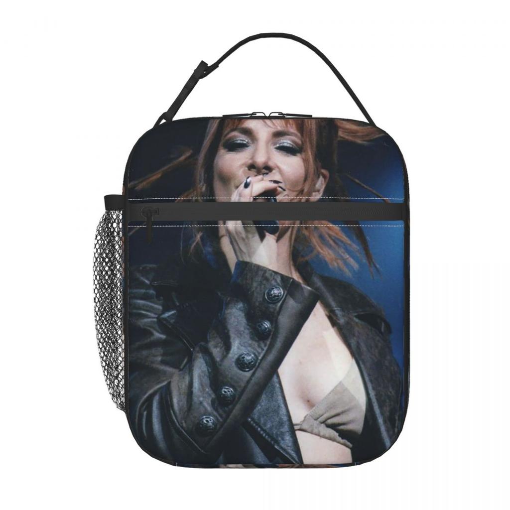 Mylene Farmer Insulated Lunch Bag for Women Children Portable Food Boxes Thermal Lunch Box Tote