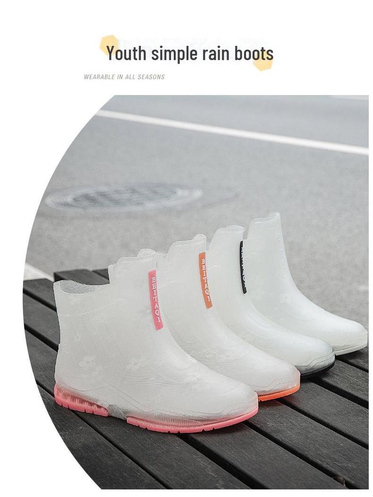 Cizme de ploaie pentru cuplu impermeabile în stil coreean - pantofi din cauciuc cu tub scurt, anti-alunecare