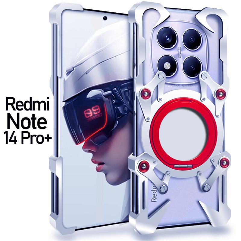 Hliníkové bezrámové pouzdro pro Xiaomi redmi note 14 pro+ Note 13 Pro+ 5G Otočný držák Kovový bezrámový nárazuvzdorný kryt
